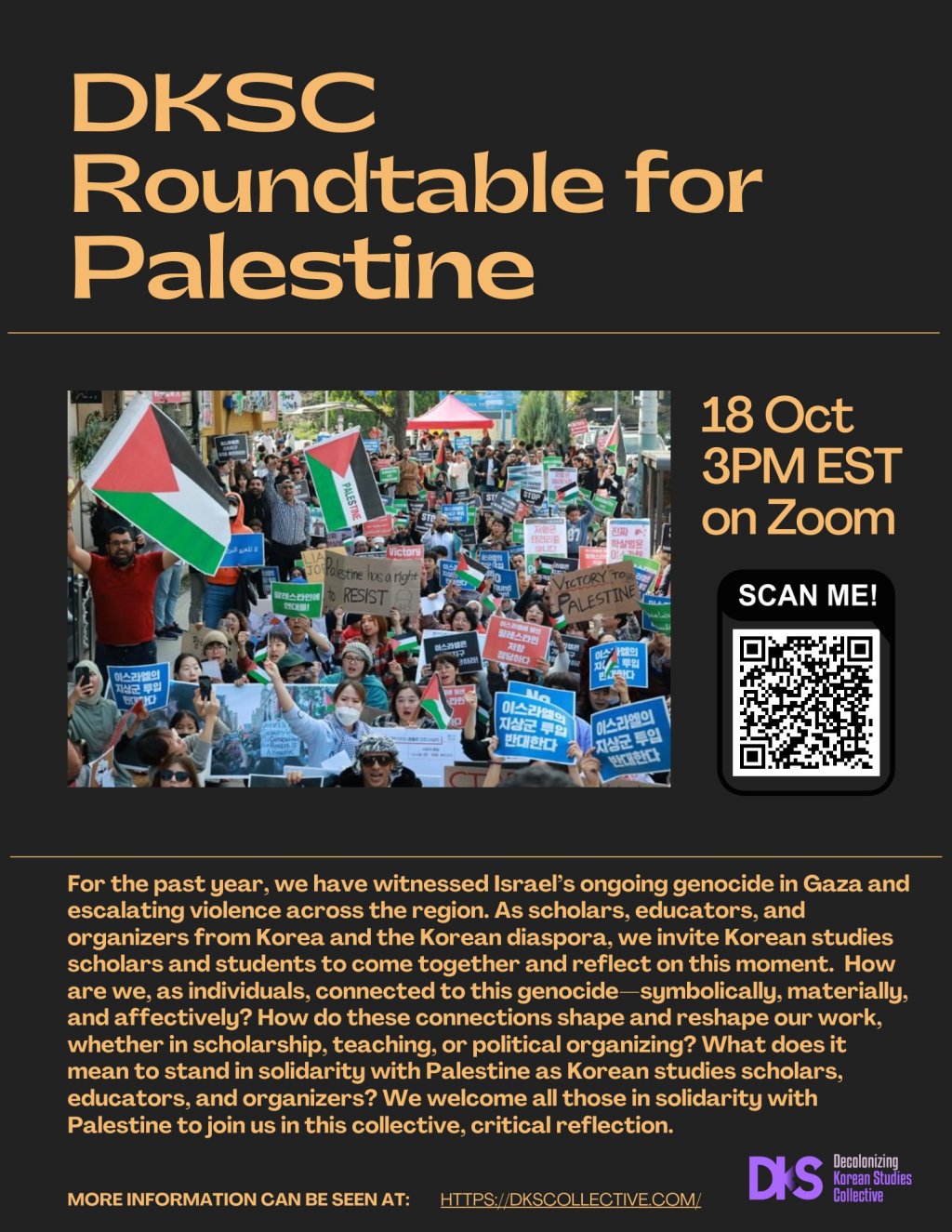 DKSC Roundtable for Palestine (Oct 18)
